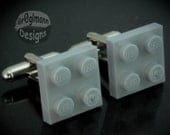 Silver Swirl Tile Cufflinks :) made with LEGO bricks