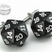Black d20 20 Sided Dice Cufflinks