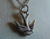 Sparrow charm necklace - Bird necklace