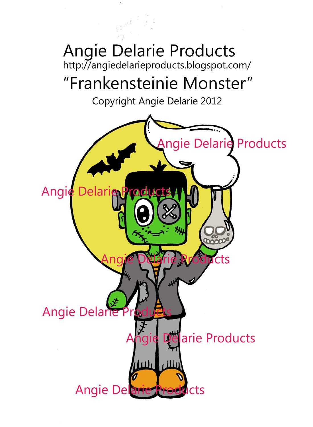 Frankensteinie Monster Colour- Digital Stamp