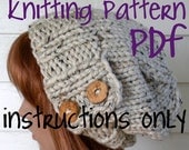 Instant Download Knitting Pattern, Knit Hat Pattern, Easy Slouchy Beanie Beret, Chunky, winter, ski, urban, boho, vegan, teen