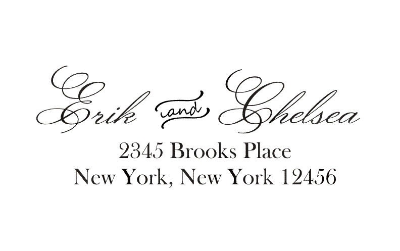Return Address Stamp - Custom Return Address Rubber Stamp with a calligraphy font --2735