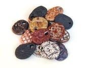 Ceramic Pendants Sale-15 Rustic Ancient Look Stoneware Mix