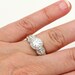 14K Vintage Diamond Halo Semi Mount Engagement Ring Custom Art Nouveau Platinum Bridal Jewelry
