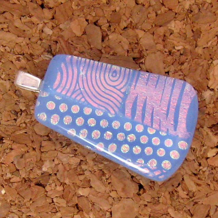 Violet Fused Dichroic Glass Pendant, Dichroic Jewelry