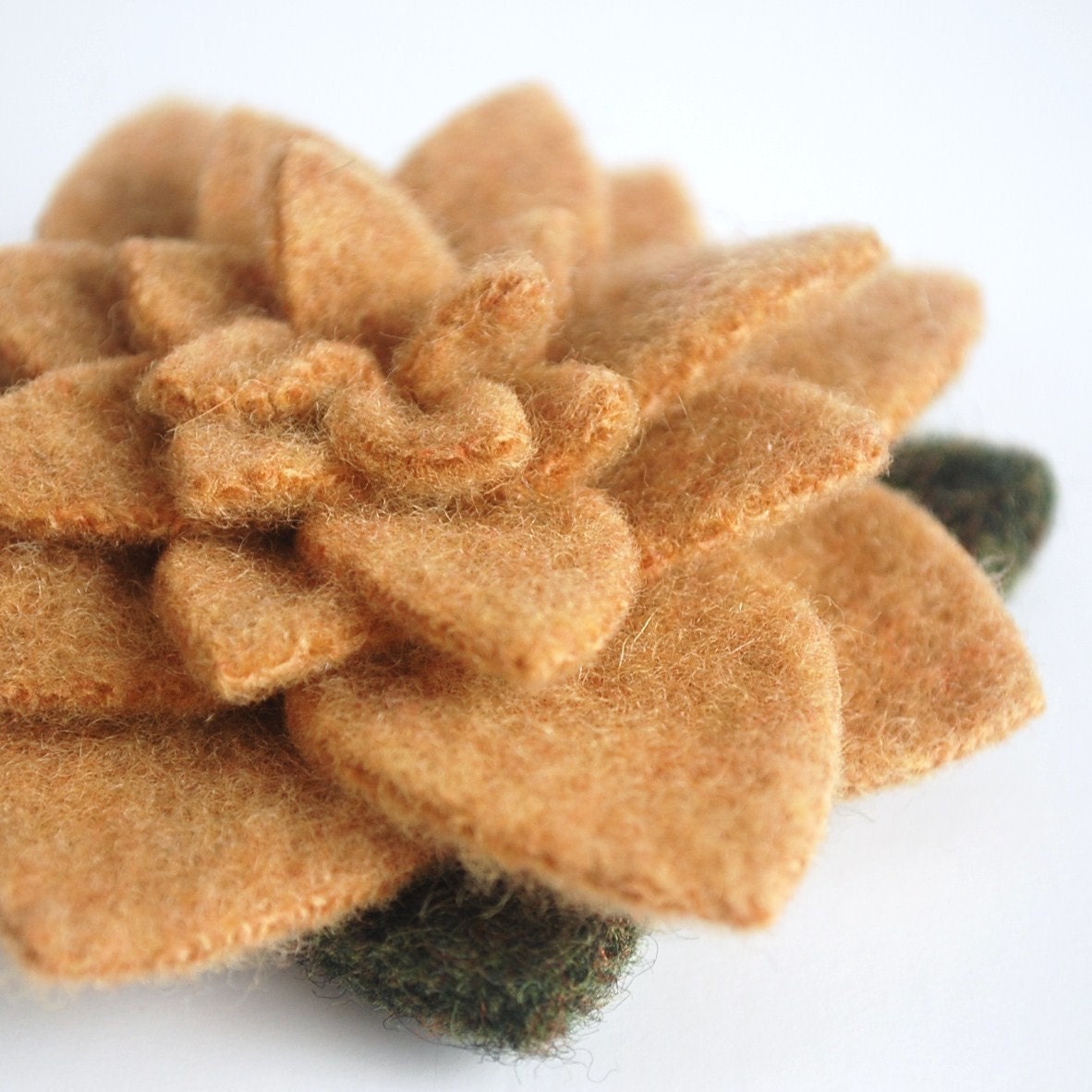 Honey Yellow - Recycled Wool Flower Brooch