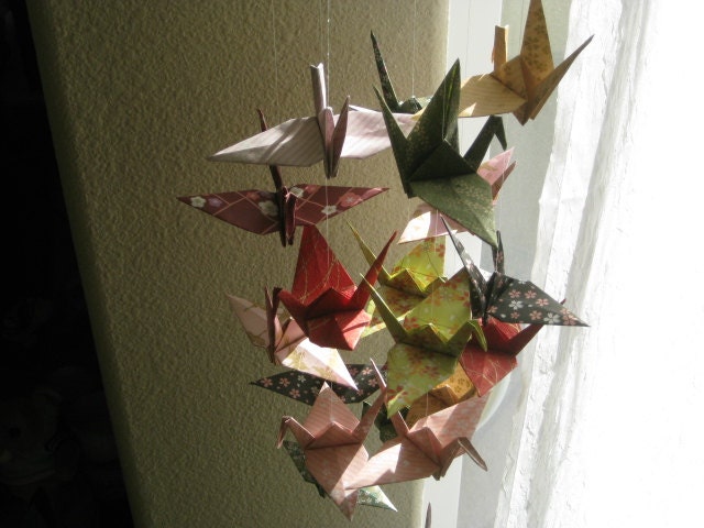 Origami Mobile - 6 inches cranes Washi multiple pattern paper SMC-0010