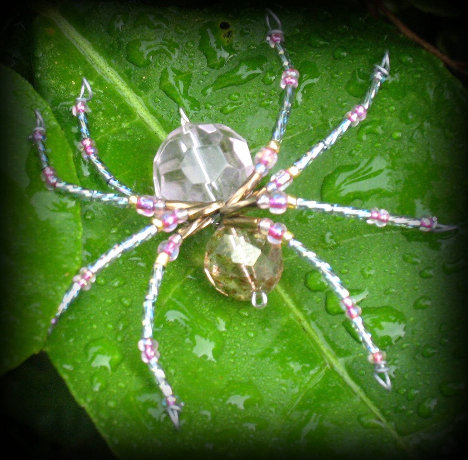 Pink Ice Spider Ornament Sun catcher