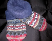 Upcycled Sweater Slouch Slippers Size W 7/8