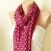 Dotted Mouse Cotton Scarf, Wine Red, Spring Scarf