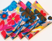 FREE OFFER Child Reusable Cloth Napkins / Wipes - Set of 4- Bright and Bold