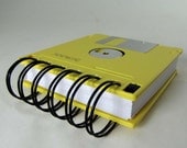Floppy Disk Notebook JUMBO Yellow Computer Disk Recycled Geek Gear Blank Mini 125 sheets