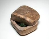 Kamichak - Stone or Rock shape Rustic Natural Wooden Ring Box with Norwegian Moss Insert by Tanja Sova - tanjasova