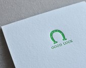 Good Luck Letterpress Greeting Card and Envelope