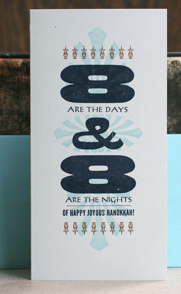 8 Are The Days letterpress Hanukkah card