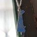 Vintage Delaware State Travel Charm for Bracelet Pendant Necklace Sterling Silver Blue