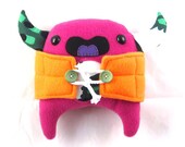 Floatee in Fuschia - Plush Monster with Life Jacket