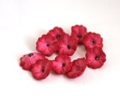 Polymer Clay Beads, Red Geranium, Flower Beads 764