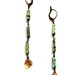 Antique Brass Earrings with Rectangle Cut Turquoise and Trillion Cut Whiskey Topaz Gemstones