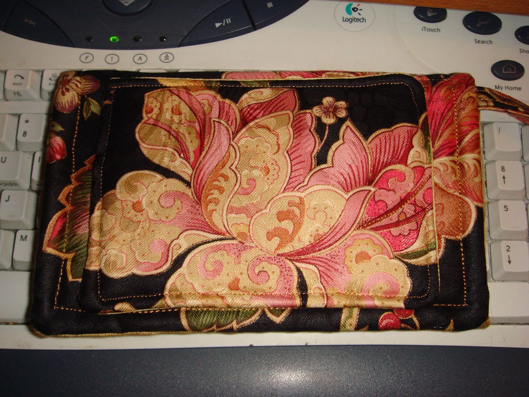 sale5off - - Upholstery Fabric -Flower Design Wallet Wristlet Fabric with embroidery - number 25