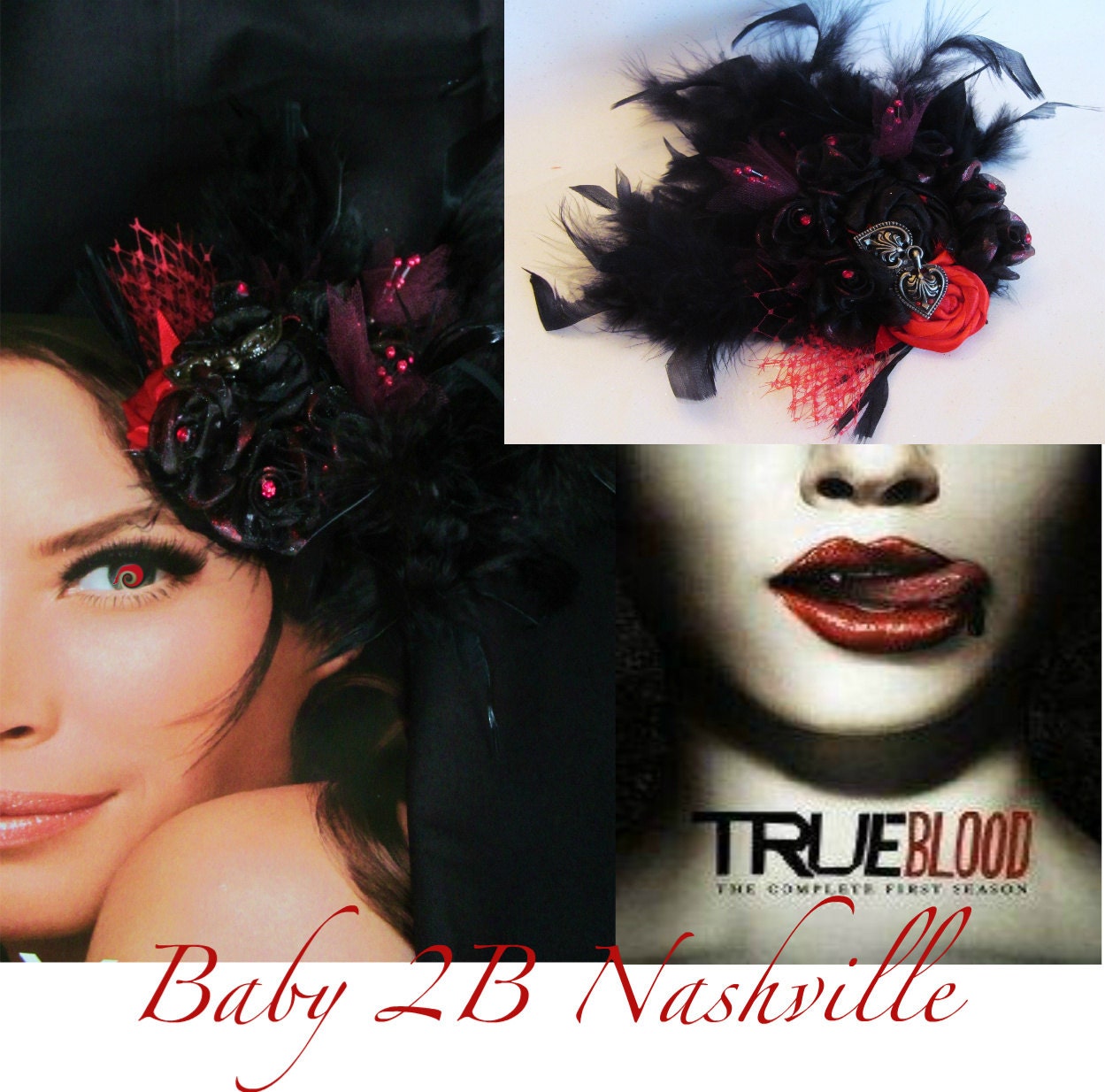 Vampire or Burlesque Fascinator Hair Accessory