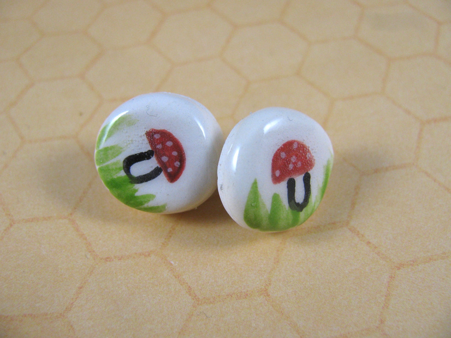 Mushroom Ceramic Earrings