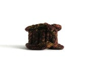 Chunky Scarflette Knitted in Fall Colors Wool