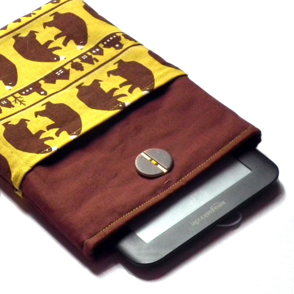 Dancing Bears Kindle pouch with pocket for key, bank card, cash, etc