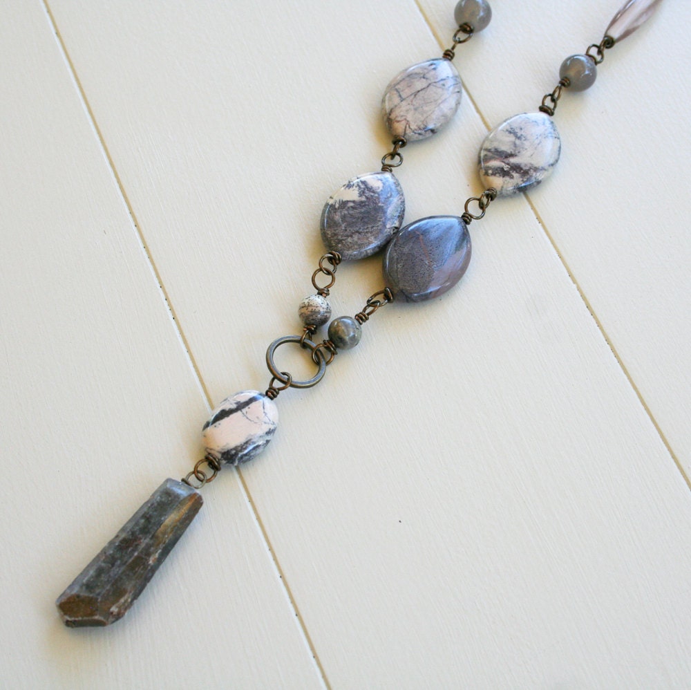 Soho Necklace - Lavender, Plum, Purple Aventurine, Terra Rosa Jasper, Kyanite, Blush Pink
