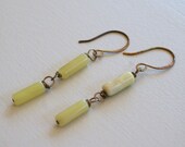 SALE: Natasha Earrings - Olive Jade, Antique Brass