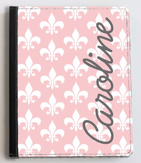 Personalized iPad Case - custom printed fabric - "pink fleur de lis" Il_170x135