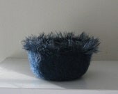 Felted Bowl in Blueberry w Trim - In Stock - Ready to Ship