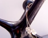 DéLICAT CLEAR Quartz Crystal Sterling Silver Hook Earrings - White Rondelles Dangle - Delicate Modern Minimalist - Gugma Jewelry