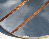 Brushed Recycled Aluminum Metal Trivet, Hot Plate, Candle Plate, Holiday Table Decor