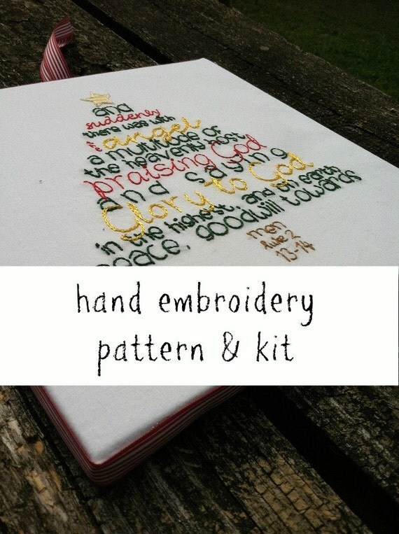 hand embroidery pattern and KIT: Luke 2 Christmas Tree Il_570xn