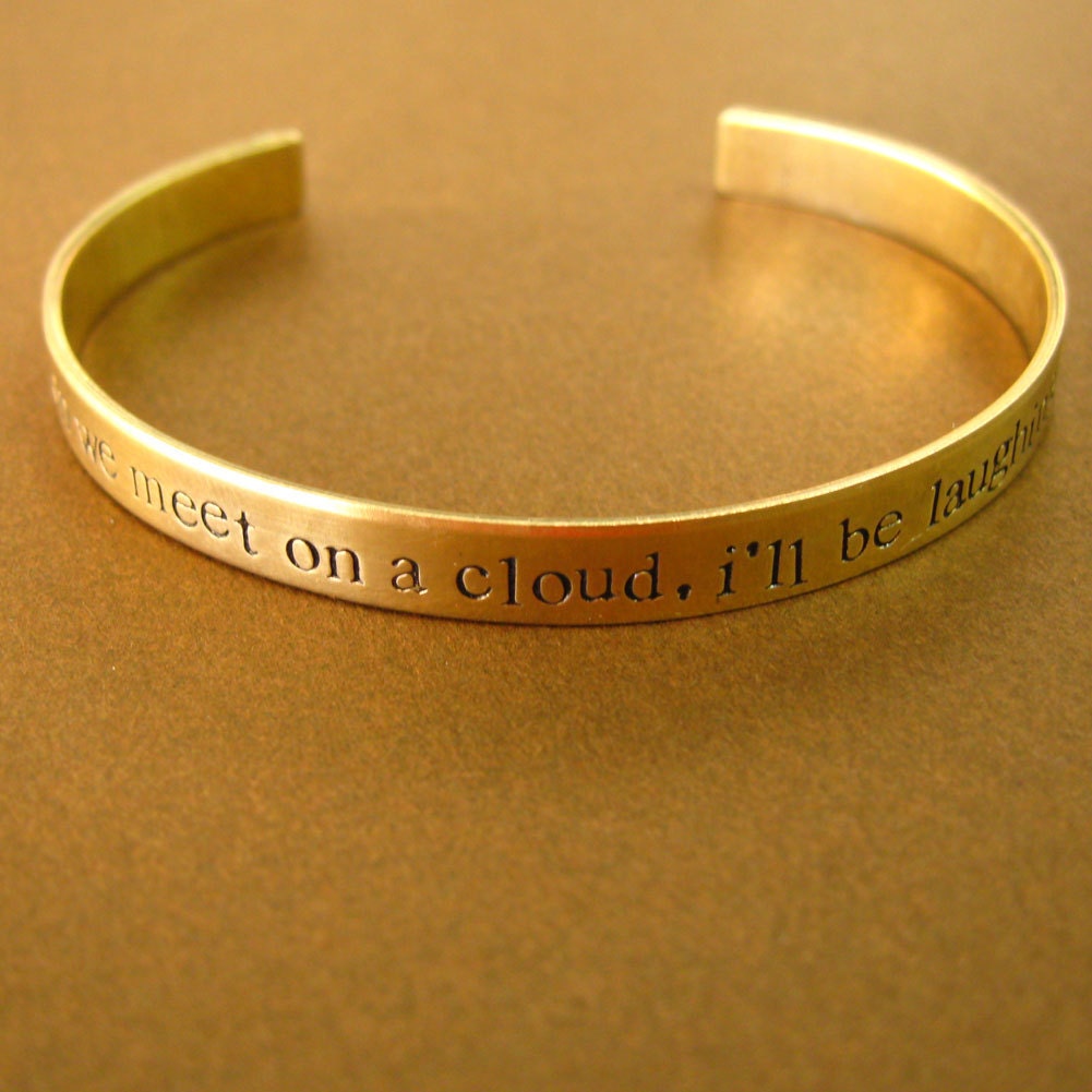 Personalized Brass Cuff Bracelet - custom stamped with quote or lyrics