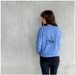 SALE - eco-friendly womens pullover - spring fashion - birdcage print on heather blue raglans - gift for her - S/XL - One That Got Away