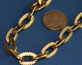 5 ft of Extra Large Aluminum corrugated oval chain  10x14mm - Antiqued old Gold