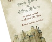 Camelot Castle Save The Date Cards - Fairytale Wedding Invitations - SAMPLE