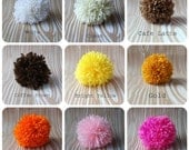 Set of 6 Yarn Pom Poms - Size Large - 3 inch