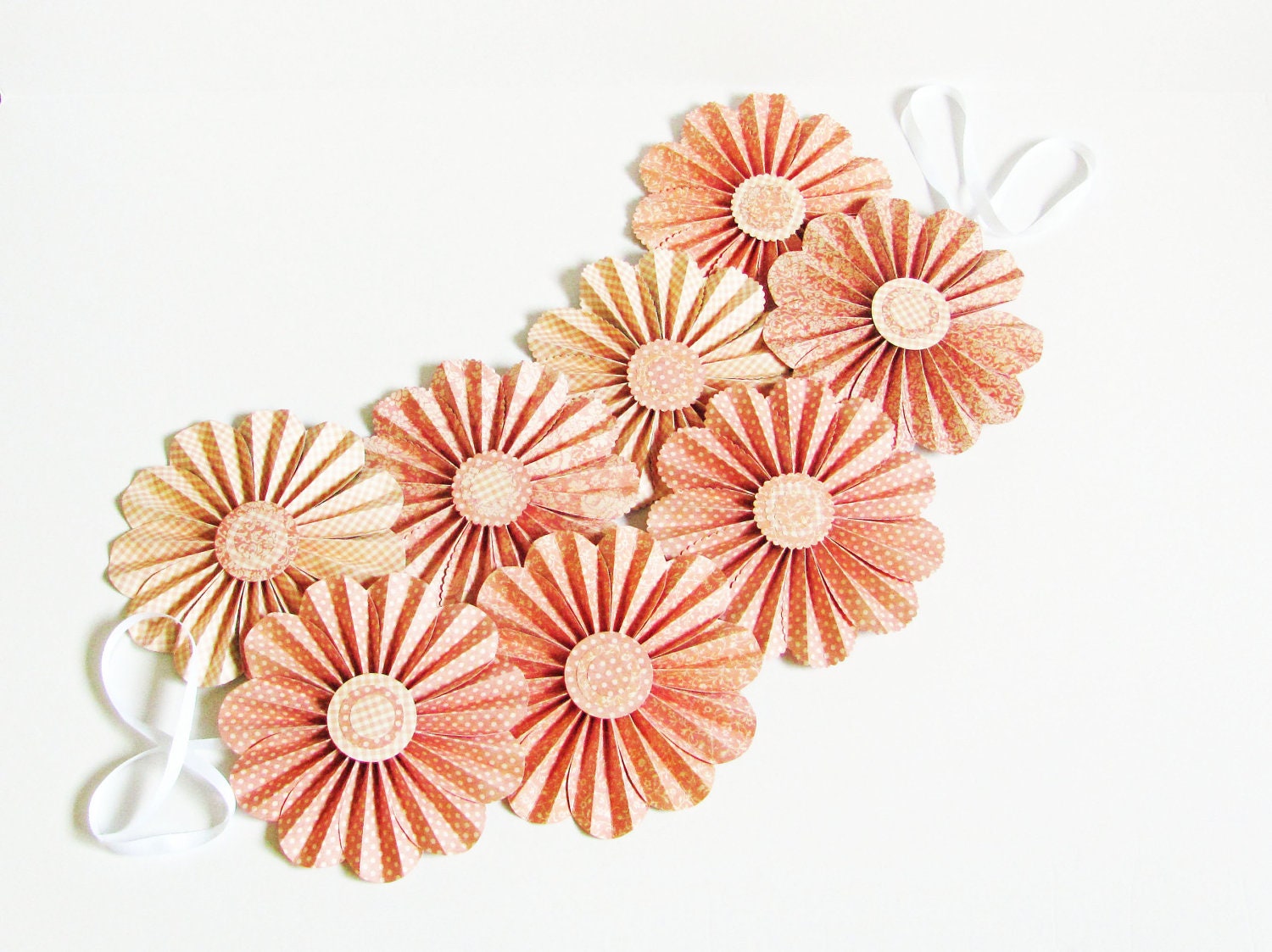 paper flowers, flower garland, baby nursery decor, wedding decor, party garland, paper flower garland
