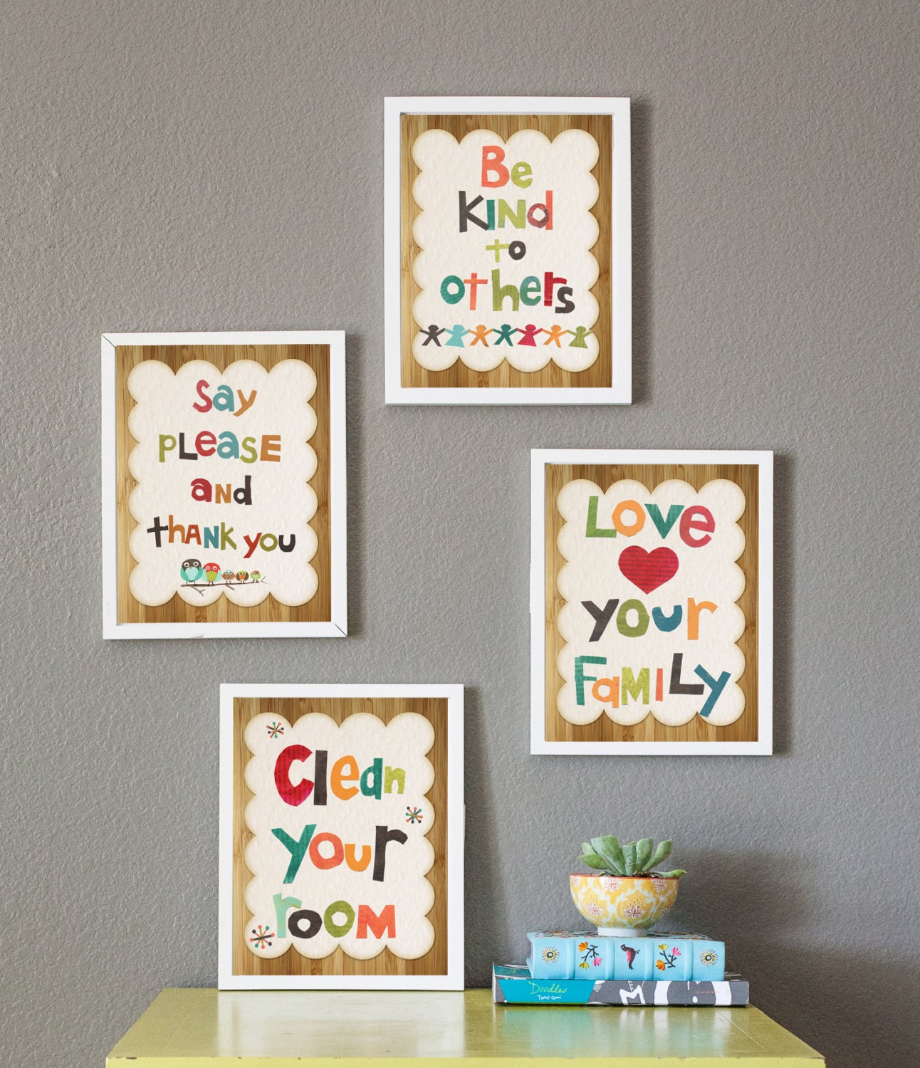 Good Manners Set of 4 8x10 Childrens Art Prints