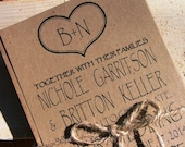 Simple kraft heart Wedding Invitations: a deposit to order
