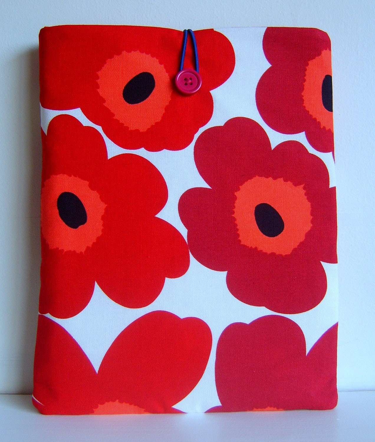 Ipad cover cozy sleeve padded made with marimekko style fabric fits ipad 1 2 3 and tablet or netbook or kindle dx