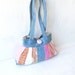 Recycled Jeans Purse - Fun Small Womens Purse - Patchwork Pleated Purse - Pink Orange Denim Bag - Cute Purse