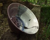 Large Serving Salad Flared Bowl Plumy Blueberry with Splash Ready to Ship