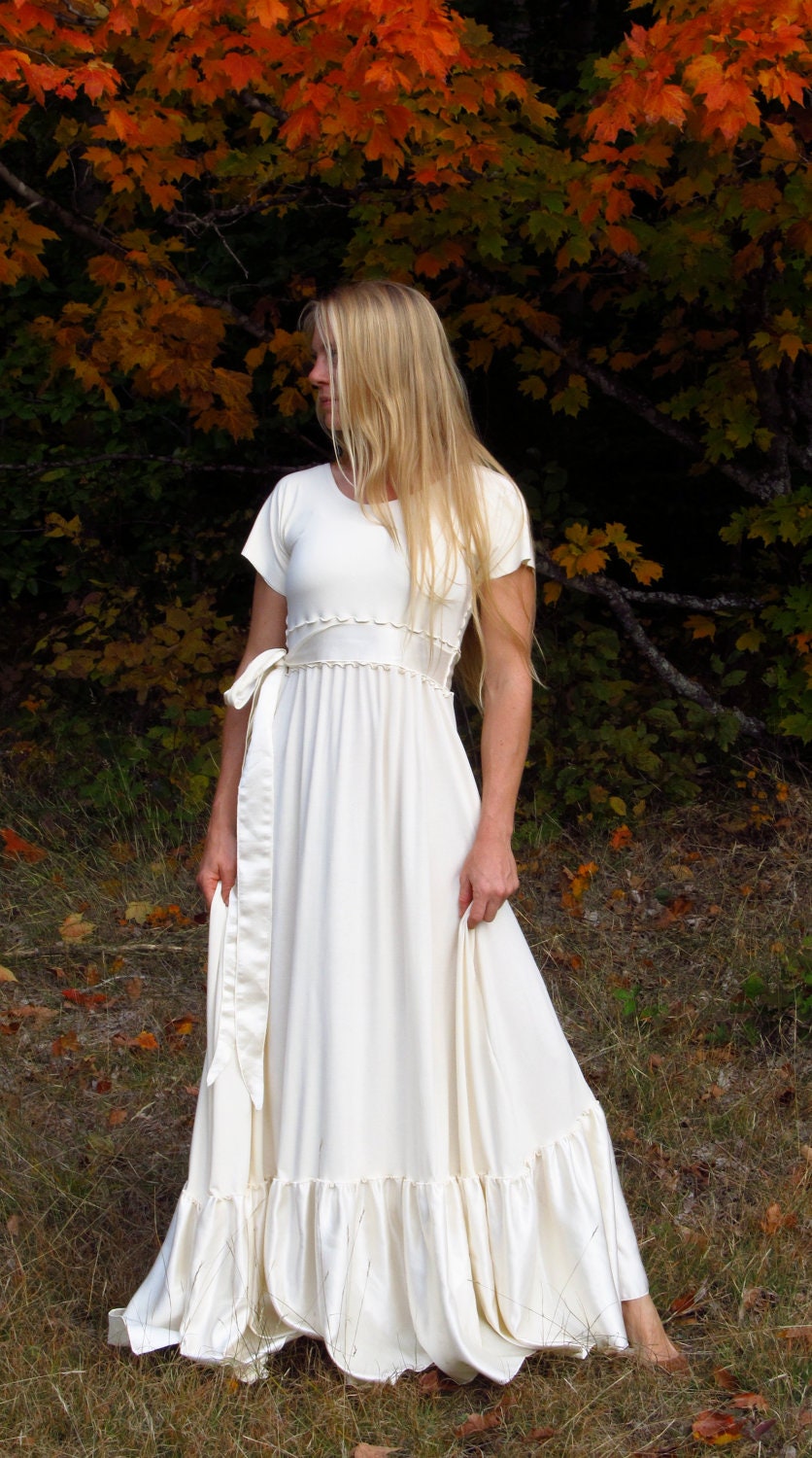 Ruffled Wedding Dress Bamboo and Organic Cotton Made to Order