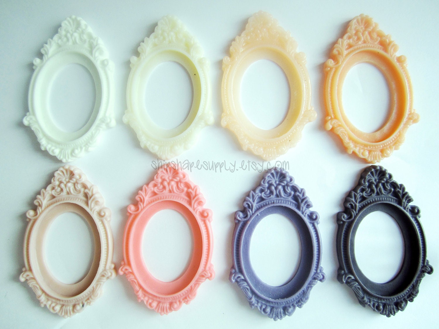 10 Resin Cabochon Frames - You Pick Colors