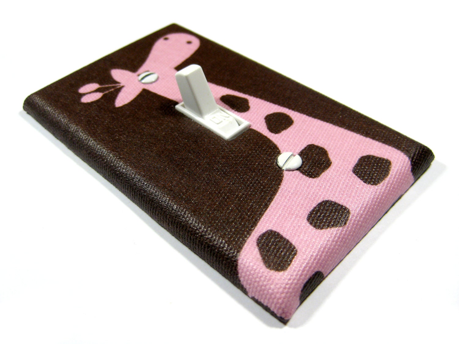Brown with Pink Giraffe Switch Plate Light Switch Cover Girls Nursery Decor Children Kids Wall Art Decoration Premier Prints Gisella