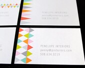 Geometric Business Card Assortment, personalized stationery, calling cards, modern design, triangles, SET OF 27